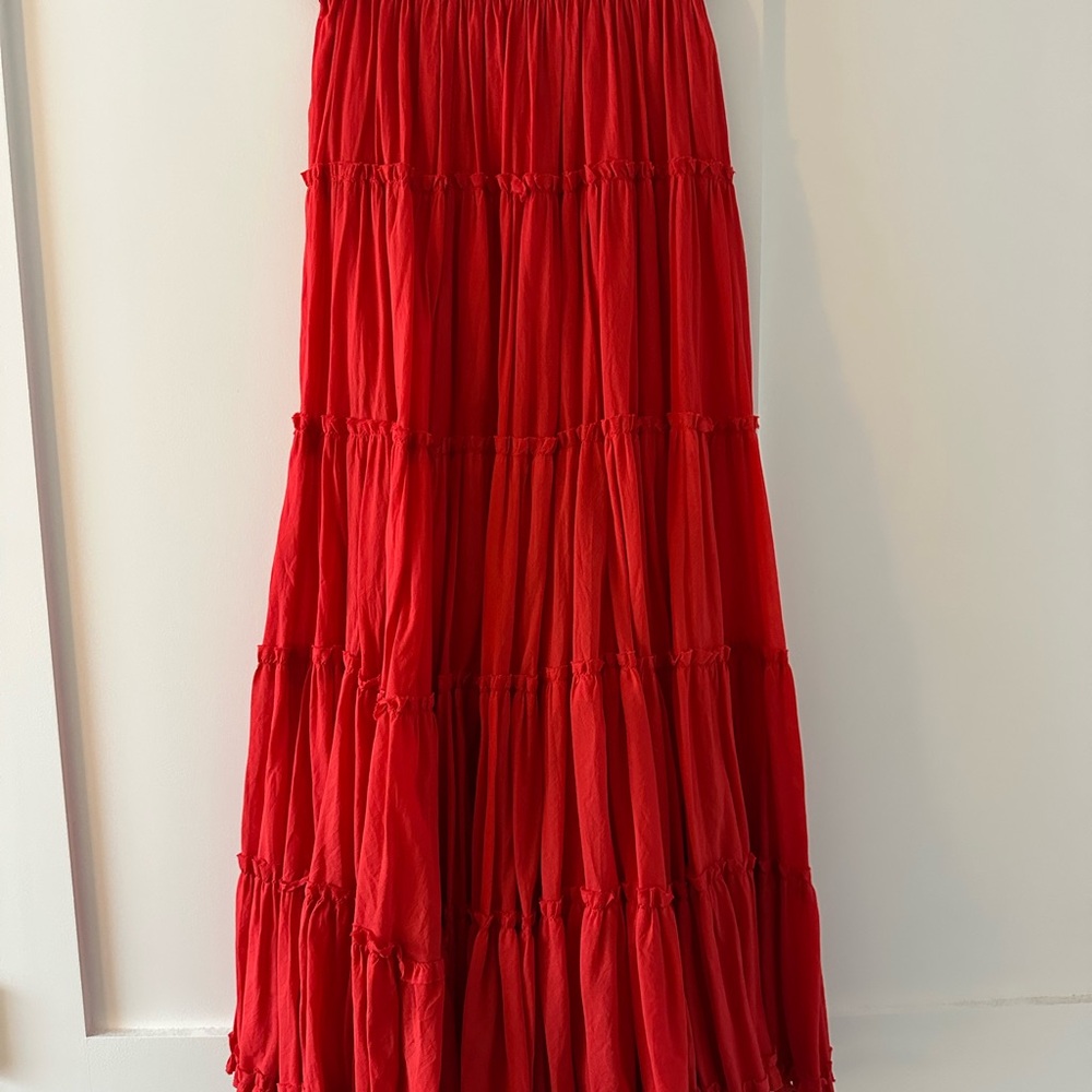 Elegant Red Maxi Skirt